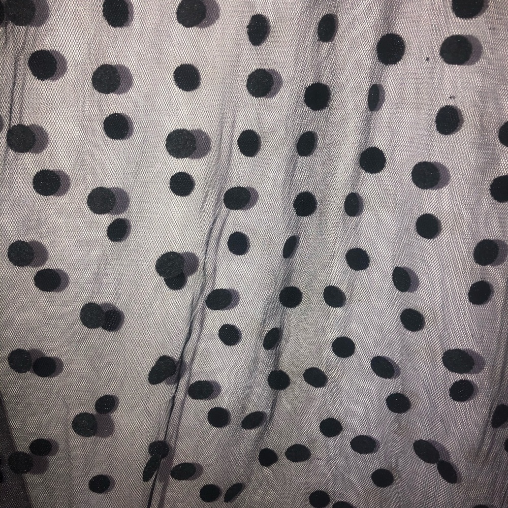 Swiss Dot Sheer Long Sleeve Black Top Whimsigoth Fairy Witchy Victorian Sz M/L - Picture 3 of 6
